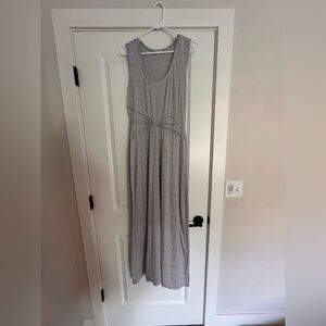 Max Studio Gray Ruched Tie Front Maxi Dress